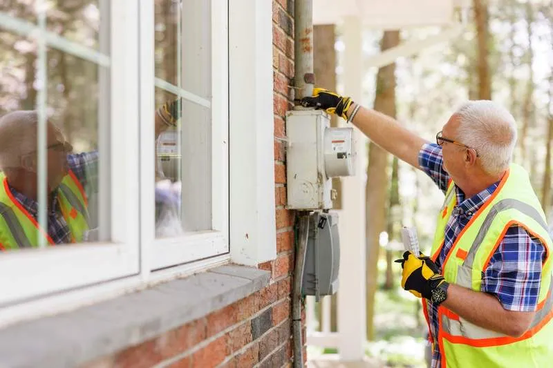 Licensed home inspector performing property evaluation